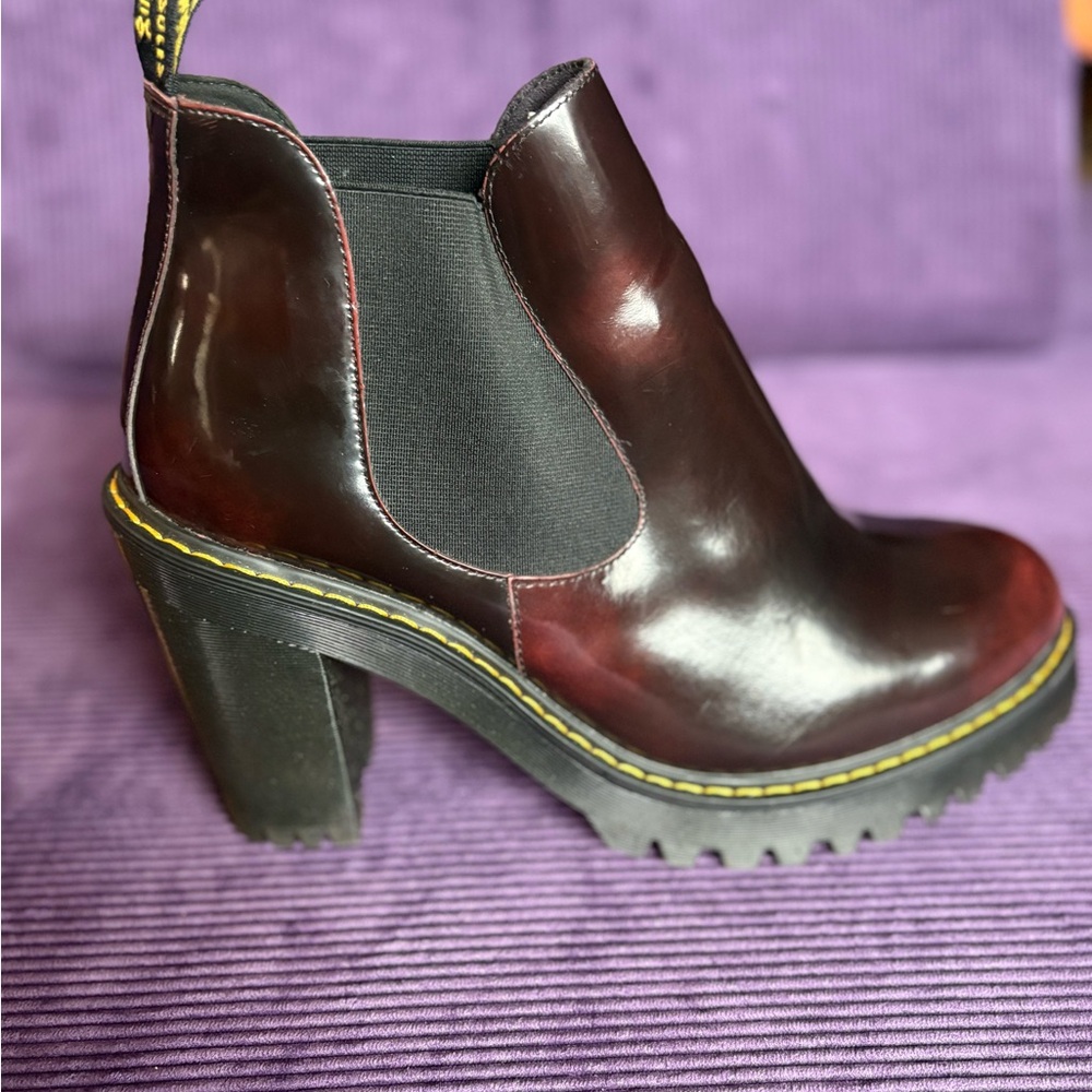 Dr. Martens Cherry Red Hurston Chelsea Boot - Picture 6 of 12